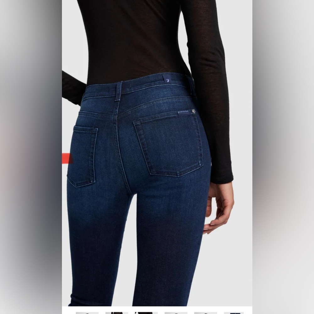 7 for All Mankind HIGH WAIST ANKLE SKINNY Sz 26 Atlas Super Skinny Jeans NWT - Picture 10 of 11
